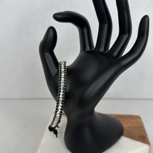 Gap black and silver twine and beaded bracelet